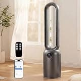 MOMOKOVA 36" Bladeless Tower Fan for Bedroom, Powerful 26ft/s Airflow, 24 Speeds, 90° Oscillation, 12H Timer, Standing Fans with Remote, Quiet Bladeless Cooling Fan for Home Office Room, Dark Grey