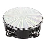 6 Inch Tambourines Double Row, Reflective Hand Held Drum for KTV Concerts Parties, Polished Stainless Steel Jingle Bells with Smooth Edges for Adults and Kids