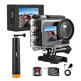 SVBONY SVGo2 4K30FPS Underwater Camera, EIS 2.0 Dual Touch-Screen Waterproof Camera Underwater, 50MP 5X Zoom, Remote Action Camera with Floating Selfie Stick, 2 Batteries for Snorkeling, Surfing
