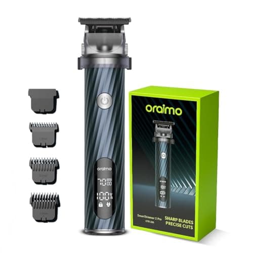 oraimo SmartTrimmer 2 Pro Beard Trimmer for Men, 7000 RPM Cordless Hair Trimmer with Adjustable Blade, 150 Mins Runtime, Self-Sharpening Blade, Travel Lock