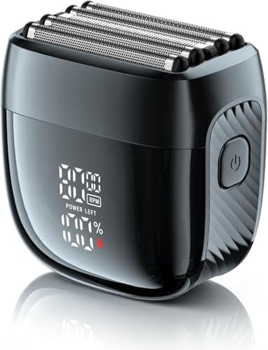 MALEGEBAZ Electric Foil Shaver for Men: Upgraded 5-Blade System, IPX8 Waterproof & LED Display, 2 Power Levels,90-Min Runtime,USB-C Fast Charge with Magnetic Guard & Brush Gifts for Father Gunmetal