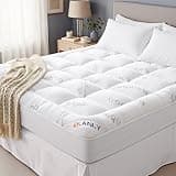 OLANLY Full Mattress Topper, Bamboo Viscose Cooling Pillow Top Mattress Pad, Soft Plush Down Alternative for Firm Mattress, Back & Hip Pressure Relief, Machine Washable, Deep Pocket, White