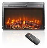 Electric Fireplace Insert, 26 Inch, Ultra Thin Heater with Log Set, Realistic Flame, Remote Control with Timer, Overheating Protection