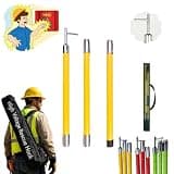 Yellow Epoxy Resin Insulated Hot Stick for Live-Line Work, Spliceable Hotstick Rescue Hook with Storage Bag, Portable High Voltage Safety Hook(4.0m 3-Section 35kv)