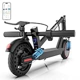 Aovowheel Electric Scooter Adults, Foldable 8.5" Solid Tires E Scooter with Dual Suspension, 19 Mph, 350W Motor, Kick Scooters Max 16 Miles Long Range for Commuting, Electric Scooter for Adults