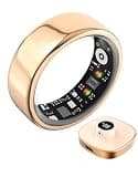 XIAOROUBAO Smart Health Ring IP68 Waterproof Fitness Tracker, 24H Blood Pressure Heart Rate SpO2 Sleep Monitor, 5g Ultra Light Magnetic Charging Ring for iOS Android (Rose Gold, 9)