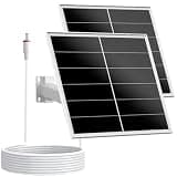 VUEBEE 20W 12V Solar Panel for Trail Cameras, DC Solar Charger with 5.5x2.1mm Output, IP66 Waterproof, 360° Adjustable Mount for Hunting, Farm & Outdoor Use, 2-Pack