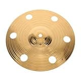 Garneck 10-inch Alloy Hand Cymbal with Perforated Holes, Short Decay and Smooth Edges, Golden Crash Cymbal for Electronic Music Practice and Beginner Drum Kits