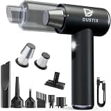 DUSTIX Car Vacuum Cordless Handheld Vacuum Cleaner Mini Portable Car Vacuum Brushless Motor Rechargeable Type C Blower Inflator Deflator Car Cleaning Kit (DX-1 Pro)