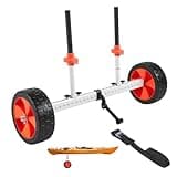 VEVOR Kayak Cart, 230 lbs Load Capacity, Canoe Cart Dolly with 10-inch Solid PU Tires & Kickstand, Assembles & Disassembles Within Seconds, Paddle Board Trolley for Kayaks, Canoes, Paddleboards