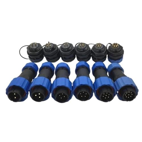 Compatible with 10Sets SP16 Waterproof Connector 2 3 4 5 6 7 8 9 Pin IP68 Circular Power Cable Male Jack Female Socket(5Pin)