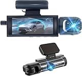 Dash Cam Front and Inside,Car Camera with Super Night Vision Loop Recording G-Sensor 24Hr Parking Mode Camara para carro (Black)