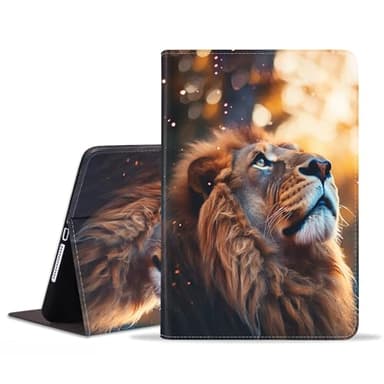 FVAENDHIO Case for Samsung Galaxy Tab S10 Plus 2024/ S9 Plus/ S9 FE Plus 5G 12.4 Inch 2023, Adjustable Stand Auto Wake/Sleep Smart Leather Cover, Lion