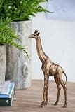 agnixnaf Copper Polyresin Giraffe Statuette, Durable Toy for Fun, Animal Statue Décor for Home Tabletop Gift, 5.9"X2.2"X11.2"