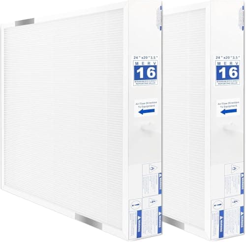GAPCCCAR2420 Replacement Filter Compatible with Carrier & Bryant 24x20x3.5 HVAC, MERV 16 Pleated Mechanical Media for Pet Hair & Wildfire Ash 2-pack