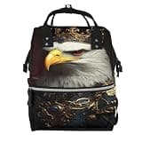 Pioyoku Noble Style Bald Eagle Print Diaper Bag Backpack -Multifunction Travel Baby Diaper Bag,Baby Bags For Girls Boys