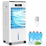 Portable Air Conditioners, 3-IN-1 Evaporative Swamp Air Cooler 8L, Windowless Portable AC with Remote, Fast Cooling, 7H Timer, Oscillation 90°, 3 Modes Air Conditioner Portable for Room Bedroom(Black)