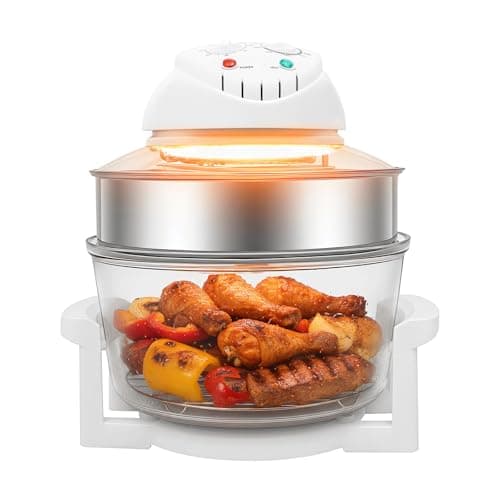Turbo Air Fryer,17.96Qt Glass Air Fryers,Convection Oven Countertop with 360° Hot Air Circulation,32°F-482°F Adjustable Temp Timer for Home Kitchen Roasting Baking