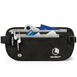VENTURE 4TH Money Belt for Travel – Slim Hidden Under-Clothes RFID Blocking Anti-Theft Passport Holder & Travel Wallet Pouch for Men & Women to Protect Cash, Cards & Documents (Black)