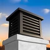 SICWEDIM Premium Aluminum Chimney Cover - Tapered Rain Cap, Square Flue Tile Cowl, Durable Stove Pipe Protector for Outdoor Use, Fits Existing Chimneys (450 * 450mm/17.7 * 17.7in)