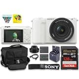 Sony ZV-E10 II Mirrorless Camera White with 16-50mm f/3.5-5.6 Lens | 26MP APS-C Sensor, 4K Video & Flip Screen | for Vlogging & Content Creation + Spare Extra Battery + 64GB Card + Camera Case