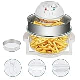 Air Fryer Oven, 17QT Halogen Convection Countertop Cooking with See-Through Window, Adjustable Temperature 32°F-482°F, Timer, Roaster, Broiler, Toaster