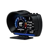 wiiyii obd2 Gauge Display Heads up Display for Cars Car HUD Head Up Display P6, OBD+GPS Smart Gauge, obd2 Speedometer with Speed,RMP,Water Temperature,Overspeed Alarm,Works Great for Most Cars