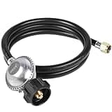 SHINESTAR 5 FT Gas Grill Regulator and Hose, Universal Propane Regulator with Hose Replacement Part, 3/8" Female Flare for Blackstone 28"/36" Griddle, Weber Grill, Patio Heater, and Fire Pit Table