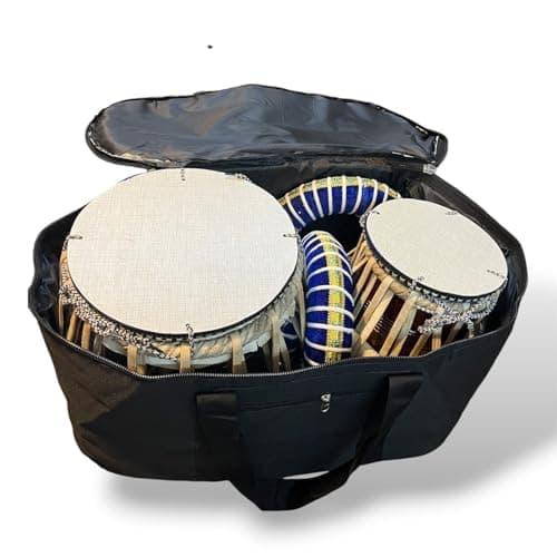 JPSK IMPEX Professional Tabla Set – Steel Bayan & Red Sheesham Dayan, Handmade Indian Classical Drum Set with Carry Bag, Tuning Hammer & Cushions, Premium Quality Tabla