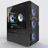 DeXwtzfn Prebuilt Desktop Computer, 2 Core CPU Up to 3.4GHz, 8GB DDR4 RAM, 256GB NVME SSD, 4 Colorful Fans, WiFi 6 + BT5.3, 400W PSU, Win11 Home Black Tower PC