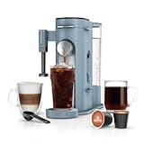 Ninja Pod & Grounds Specialty XL Single-Serve Coffee Maker, K-Cup Pod Compatible, Brews Grounds, Compact Design, Built-In Milk Frother, 68-oz. Reservoir, 6oz. Cup-24oz. Mug Sizes, Denim Blue, PB055ABL