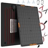 OYMSAE 30W 12V Solar Trickle Charger Maintainer, Waterproof Portable Solar Panel Battery Charger Kit with Cigarette Lighter Plug & Alligator Clips for Car, RV, Truck, Boat, Motorcycle, Marine
