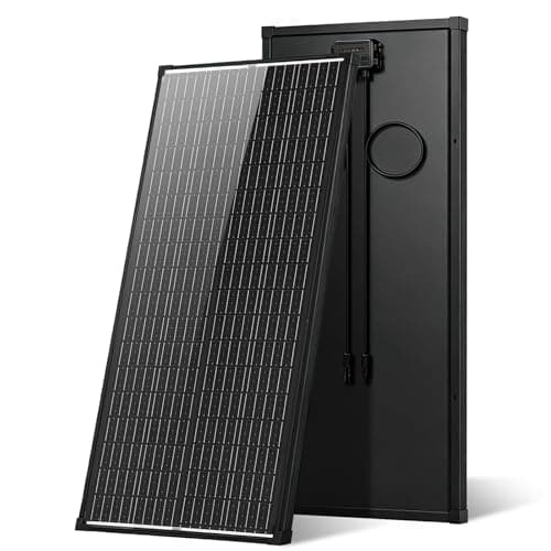 100 Watt Solar Panel, N-Type 12V 18BB Monocrystalline Solar Module, 25% High Efficiency Solar Panels, IP68 Waterproof, for RV, Van, Marine, Camper, Rooftop, Off-Grid, Black