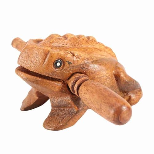 LHaefydore Thailand Traditional Wooden Lucky Frog Croaking Musical Instrument, Handcrafted Wood Frog for Home Office Decor, Authentic Thai Good Luck Gift with Sound Stick (No. 1 5.8CM)