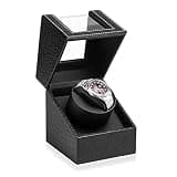 Efaithtek Automatic Single Watch Winder in Black Crocodile Pattern Leather with Japanese Quiet Motor，AC Adapter or Battery Powered