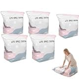 No-Pump Vacuum Storage Bags,Extra Large Capacity Bags for Travel,2026 Upgrade Large Compression Bags No-Pump 3D Vacuum Storage Bags for Clothes,Blankets (39.37 * 31.5in-5PC)