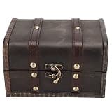 Jwthee Wooden Storage Box, Wooden Treasure Box Vintage Old Grey Storage Chest, Elegant Jewelry Organizer for Necklace Earrings, Retro Keepsake Container for Gifts