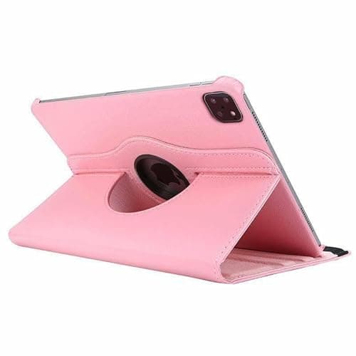 Generic case Compatible with 5 th Generation iPad 9.7 2017 (Color: Pink) Leather Rotate Flip Hard Back Case