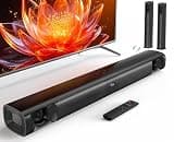 WebsLand Sound Bar for Smart TV, 80W Surround Sound System, 2-in-1 Detachable Design, 2.0 Channel Soundbar, Dual Woofers & Dual Silk Horn Tweeters, Bluetooth5.3 ARC AUX Optical Home Theater Speaker