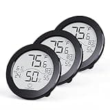 SECRUI Indoor Digital Hygrometer 3 Pack Room Thermometer and Humidity Gauge LCD with Max and Min Records (Black)