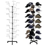 AYLYOTOY 7 Tier Rotating Hat Display Rack, Freestanding Hat Display Stand with Wheels, Heavy-Duty Cowboy Baseball Hat Organizer for Retail, Home, Clothing Store, Holds 35 Caps