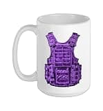Purple Staying Ready Purple Color Graphic Ceramic Mug, White, 15oz
