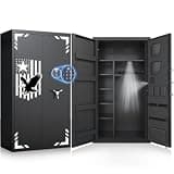 Large Gun Safe, 54" Rifle Gun Safe with Fingerprint Biometric Lock, Dual Alarm System, Unassembled Gun Cabinet With Adjustable Shelves, 4-Way Unlock (Code/Key/Fingerprint), Anti-Drill & Anti-Pry