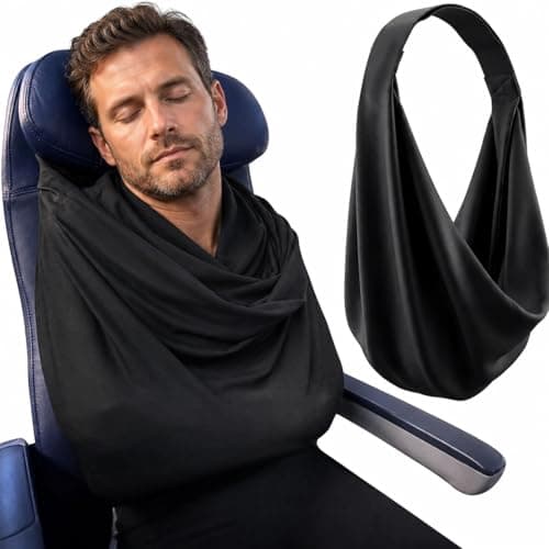 SARISUN Travel Blanket System, Airplane Travel Sling for Body Sleep Support, Breathable, Adjustable, Lightweight, Compact Trip Essentials for Long Flights/Car Road Trip