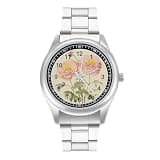 NTVOWPZO Three-Hand Analog Stainless Steel Watches for Men Easy Reader