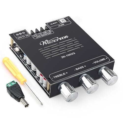 ZK-1002Q 200W 2.0 Channel Bluetooth Amplifier Board,Qualcomm APTX-HD,TPA3116D2 Chip,Supports AUX/Bluetooth,Wide Voltage Input 12-24V,Mini Amp for DIY Speakers