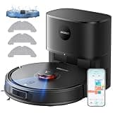 Robot Vacuum and Mop, Self-Emptying Robot Vacuum Cleaner with 6000Pa Suction, Laser Navigator with Smart Mapping Robotic Vacuums, 150Mins Runtime,Schedule,App Alexa Control for Carpet/Pet Hair,Q10 pro