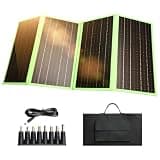 60W Portable Solar Panel Charger with USB-C, USB-A, DC Port, GOLUMU Outdoor IP67 Waterproof Foldable Solar Phone Charger for Camping Hiking Backpacking High Efficiency Cellphones Tablets Fast Charging