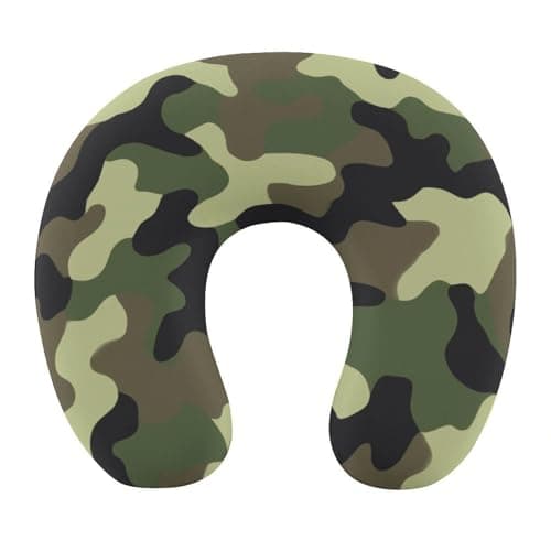 HEBVASS Breathable U-Shaped Neck Pillow Memory Foam Travel, Vietnam Tiger Stripe Camo Camouflage U-Shape, Machine Washable Support Home Office