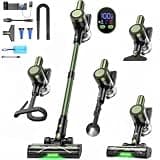 Cordless Vacuum Cleaner,58kPa/10-in-1 Stick Vacuum with 29-inch Hose and LED Lighting Brush,55Mins Runtime Vacuum Cleaner for Home,Self-Standing Vacuum with Anti-Tangle Brush for Pet Hair/Carpet/Floor